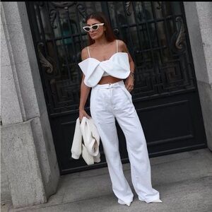 🎀ZARA ZW Collection Bow poplin Top 2899/371